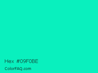 Hex #09f0be Color Image