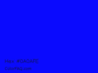 Hex #0a0afe Color Image