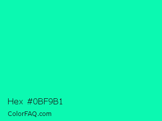 Hex #0bf9b1 Color Image