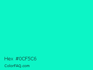 Hex #0cf5c6 Color Image