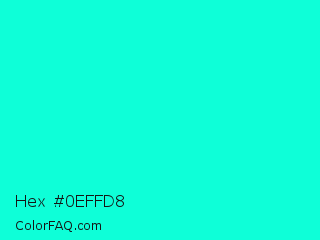 Hex #0effd8 Color Image