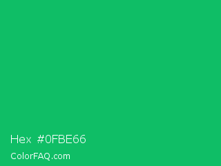 Hex #0fbe66 Color Image