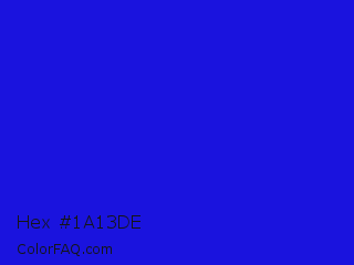 Hex #1a13de Color Image