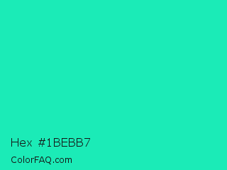 Hex #1bebb7 Color Image