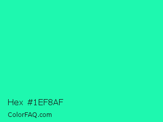 Hex #1ef8af Color Image
