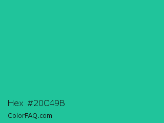 Hex #20c49b Color Image