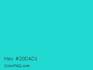 Hex #20dad1 Color Image