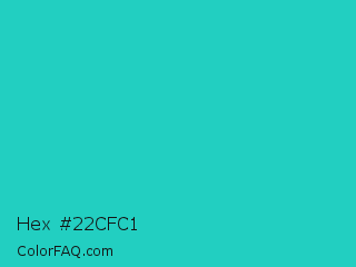 Hex #22cfc1 Color Image