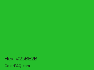 Hex #25be2b Color Image