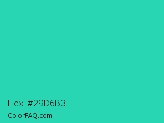 Hex #29d6b3 Color Image