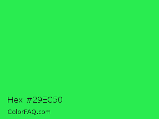 Hex #29ec50 Color Image