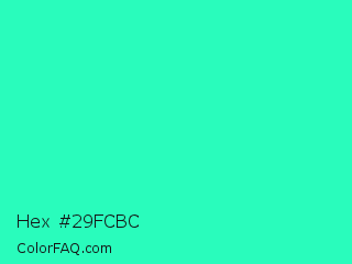 Hex #29fcbc Color Image