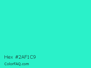 Hex #2af1c9 Color Image