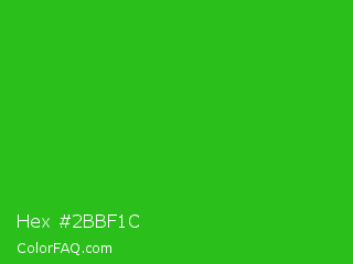 Hex #2bbf1c Color Image