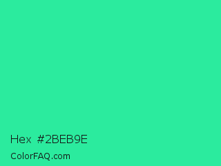 Hex #2beb9e Color Image