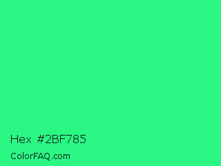 Hex #2bf785 Color Image