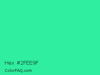 Hex #2fee9f Color Image