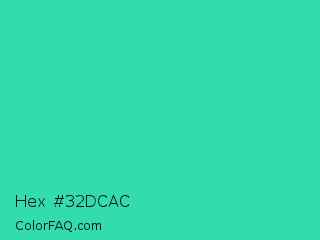 Hex #32dcac Color Image