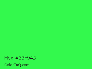 Hex #33f94d Color Image