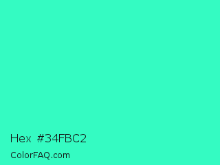 Hex #34fbc2 Color Image