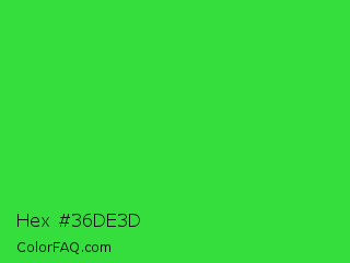 Hex #36de3d Color Image
