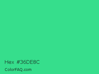Hex #36de8c Color Image