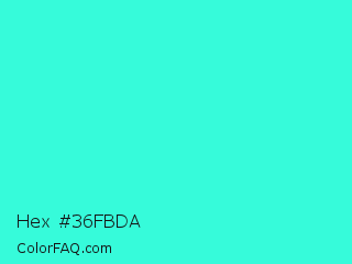 Hex #36fbda Color Image