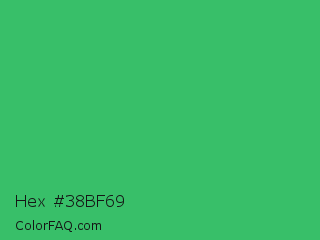 Hex #38bf69 Color Image