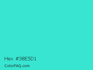 Hex #38e5d1 Color Image