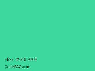 Hex #39d99f Color Image