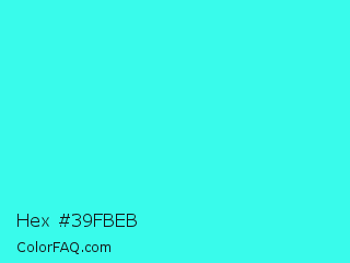 Hex #39fbeb Color Image