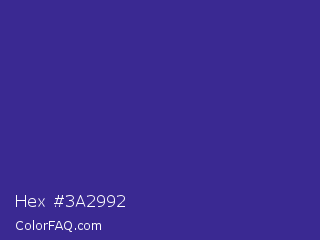 Hex #3a2992 Color Image