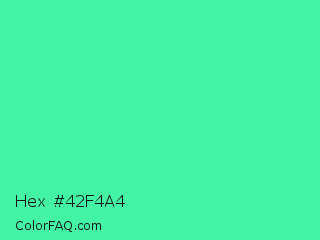 Hex #42f4a4 Color Image