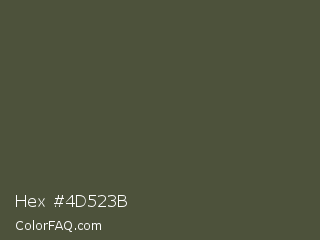 Hex #4d523b Color Image