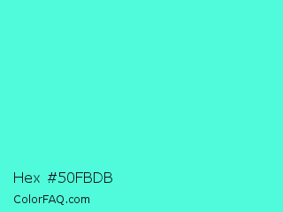 Hex #50fbdb Color Image
