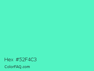 Hex #52f4c3 Color Image