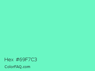 Hex #69f7c3 Color Image