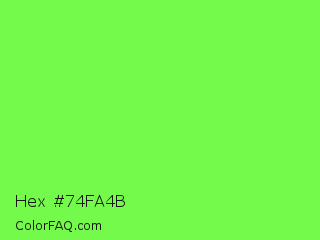 Hex #74fa4b Color Image
