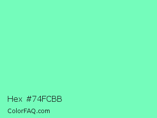Hex #74fcbb Color Image