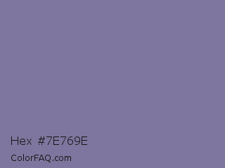 Hex #7e769e Color Image