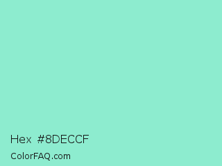 Hex #8deccf Color Image