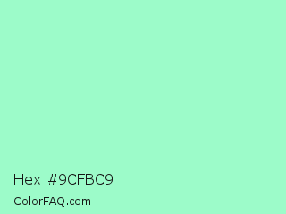 Hex #9cfbc9 Color Image
