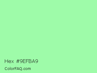 Hex #9efba9 Color Image
