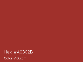 Hex #a0302b Color Image