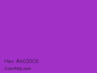 Hex #a030c6 Color Image