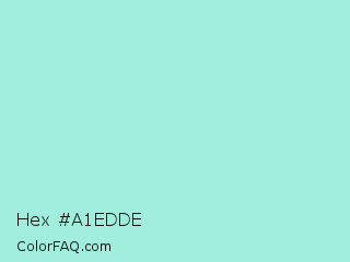 Hex #a1edde Color Image