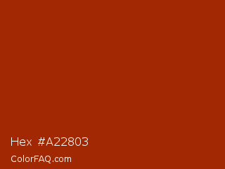 Hex #a22803 Color Image