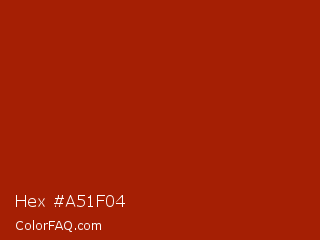 Hex #a51f04 Color Image