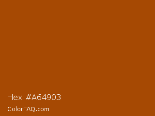 Hex #a64903 Color Image