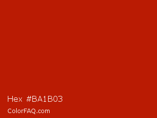 Hex #ba1b03 Color Image